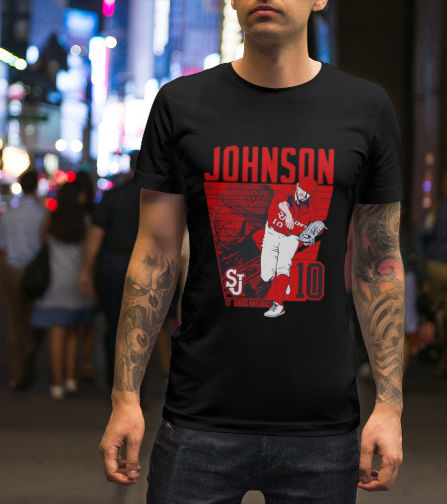 St. John's Baseball Johnson 10 Player Action T-Shirt