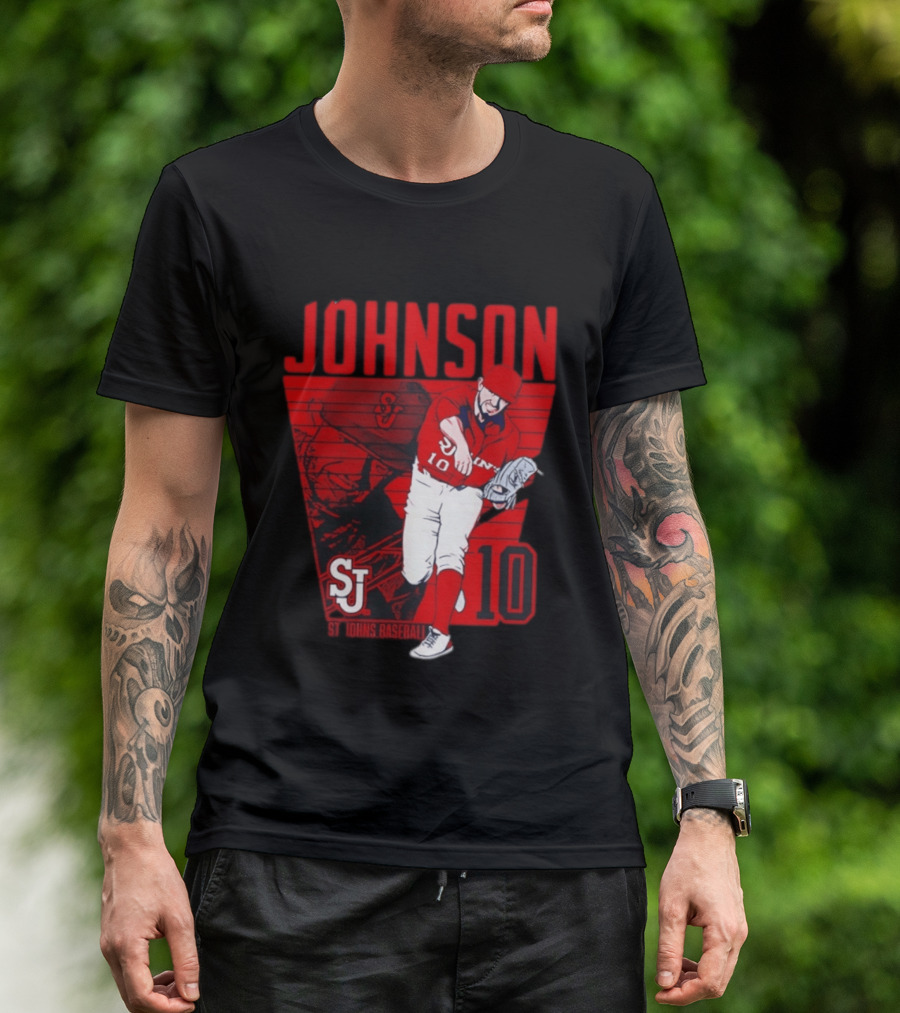 St. John's Baseball Johnson 10 Player Action T-Shirt