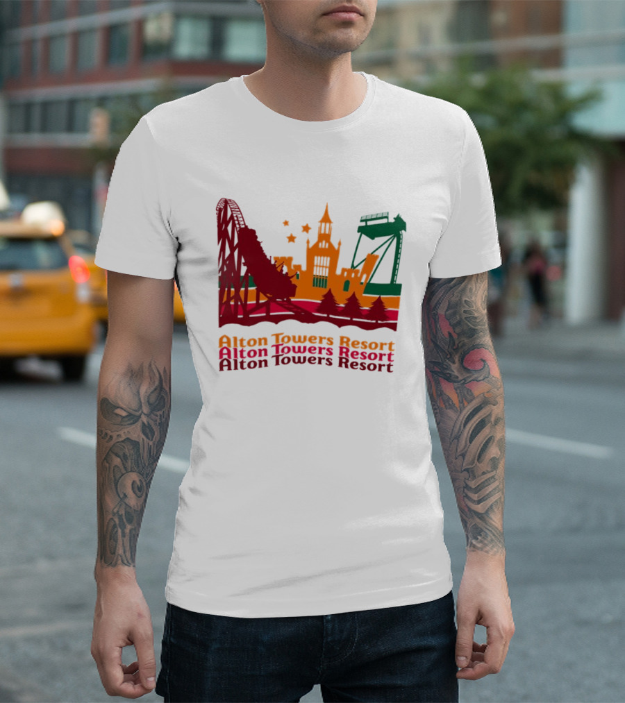 Alton Towers Resort Iconic Rides And Castle Attractions T-Shirt