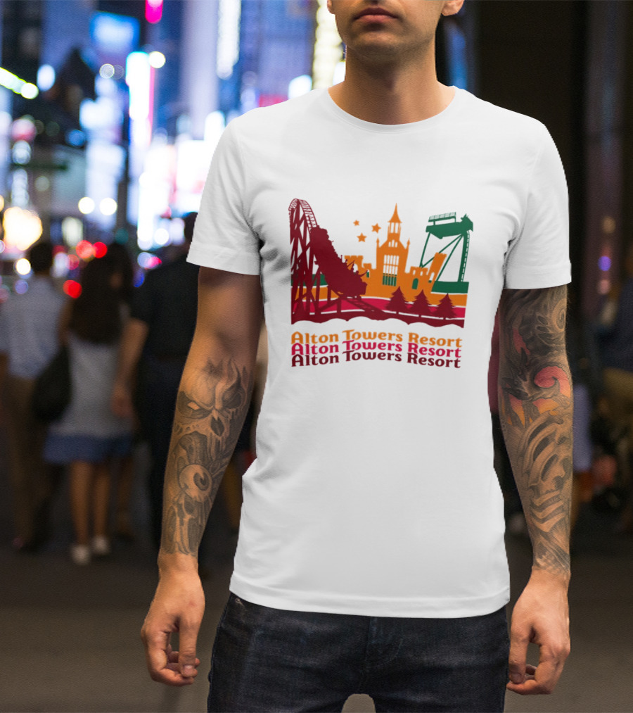 Alton Towers Resort Iconic Rides And Castle Attractions T-Shirt