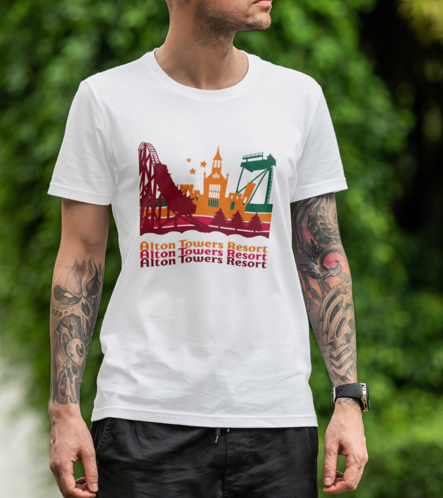 Alton Towers Resort Iconic Rides And Castle Attractions T-Shirt