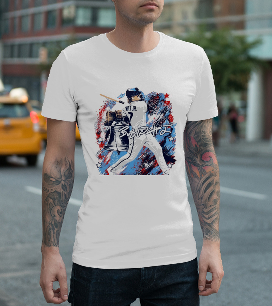 Bobby Witt Jr 2026 Philly Liberty Bell And Fireworks Baseball T-Shirt