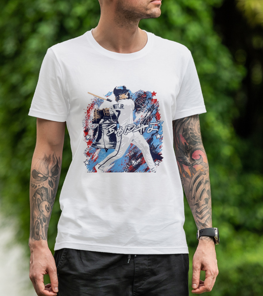 Bobby Witt Jr 2026 Philly Liberty Bell And Fireworks Baseball T-Shirt
