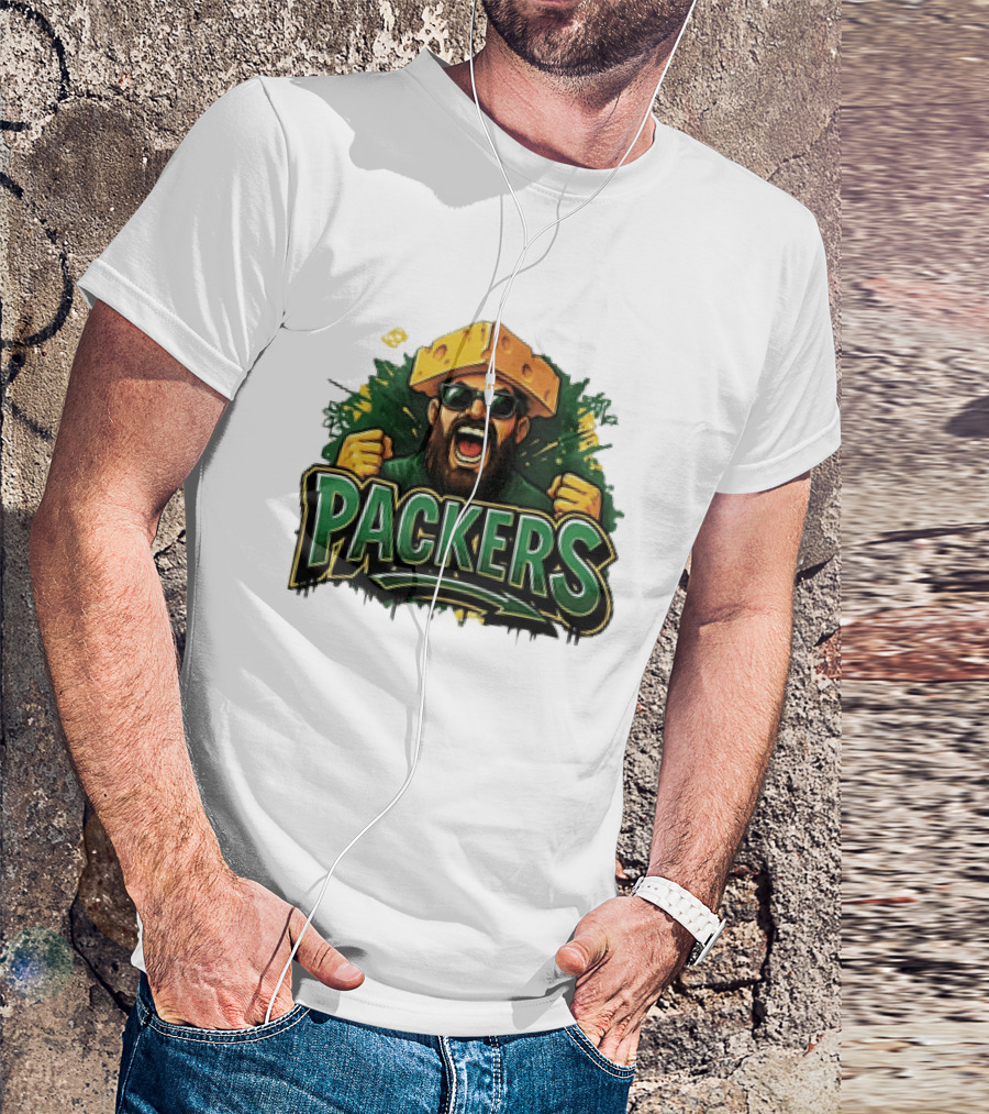 Packers Cheesehead Fan Graffiti T-Shirt