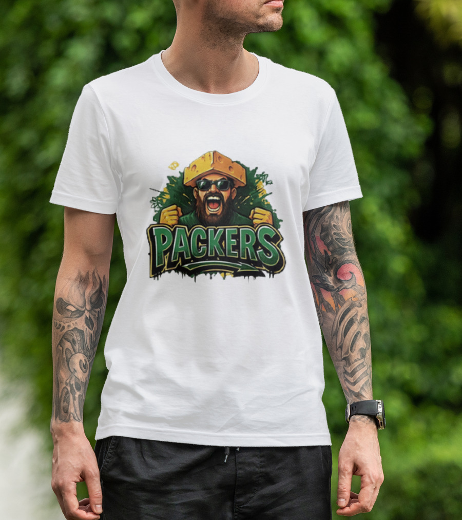 Packers Cheesehead Fan Graffiti T-Shirt