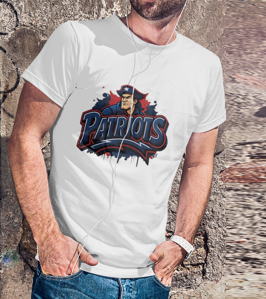 New England Patriots Graffiti Pat Patriot Iconic Team T-Shirt