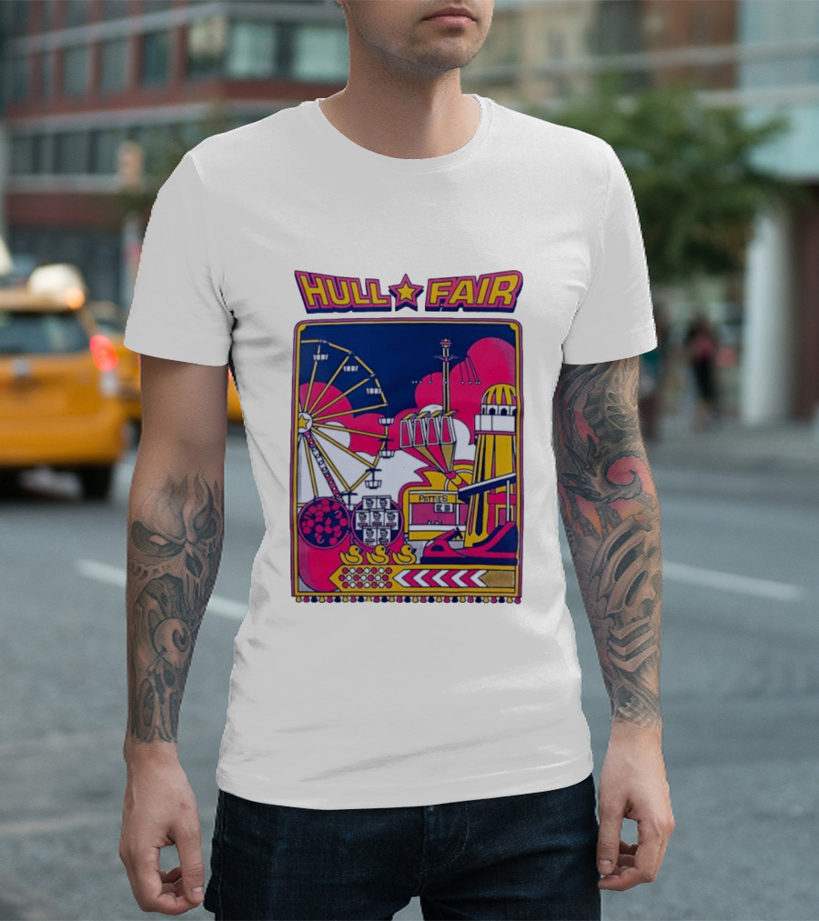 Hull Fair Patties Carnival Ferris Wheel And Helter Skelter Fun Attractions T-Shirt