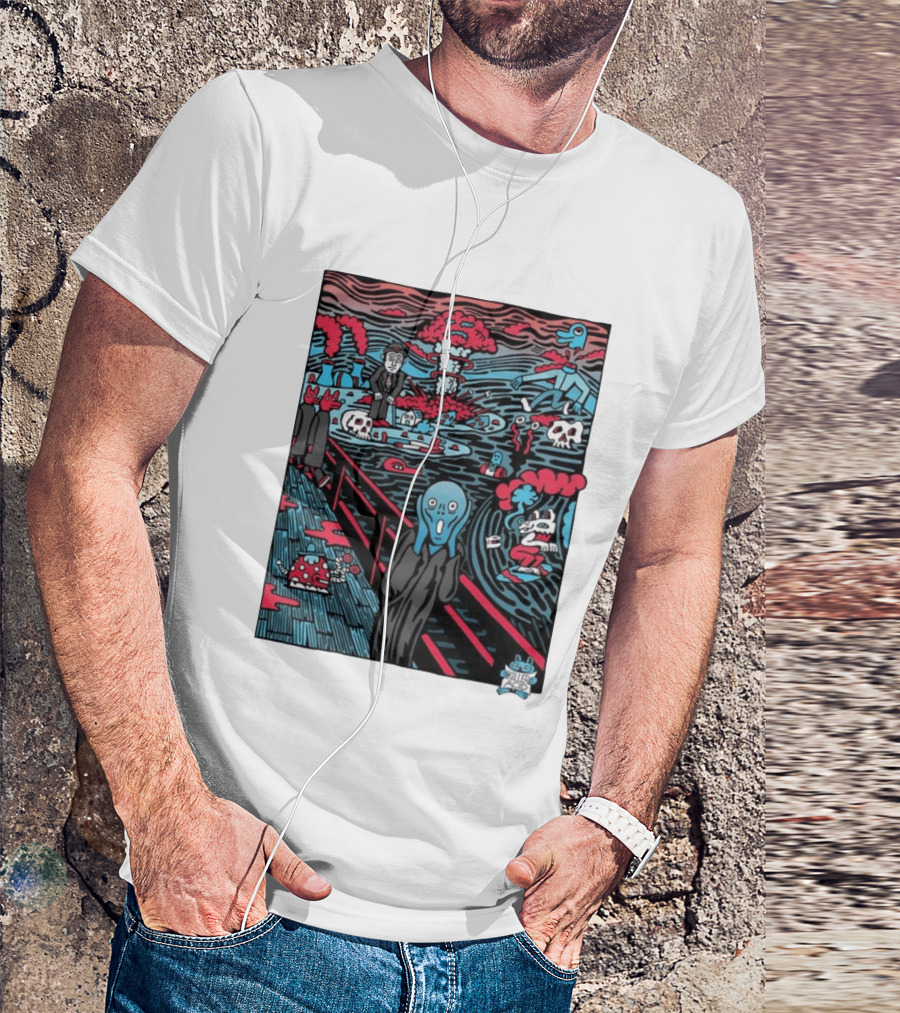 The American Scream Killer Acid Psychedelic Surrealist Edvard Munch Mashup T-Shirt