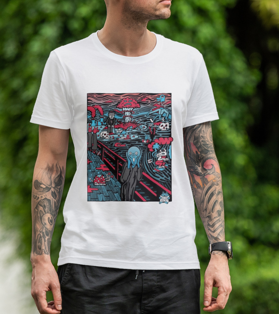 The American Scream Killer Acid Psychedelic Surrealist Edvard Munch Mashup T-Shirt