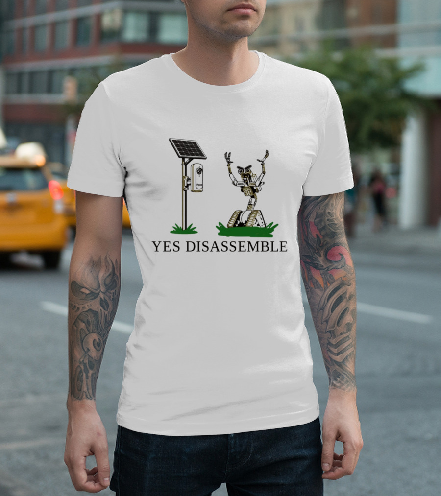 Johnny Five Yes Disassemble Robot Short Circuit Solar Panel T-Shirt