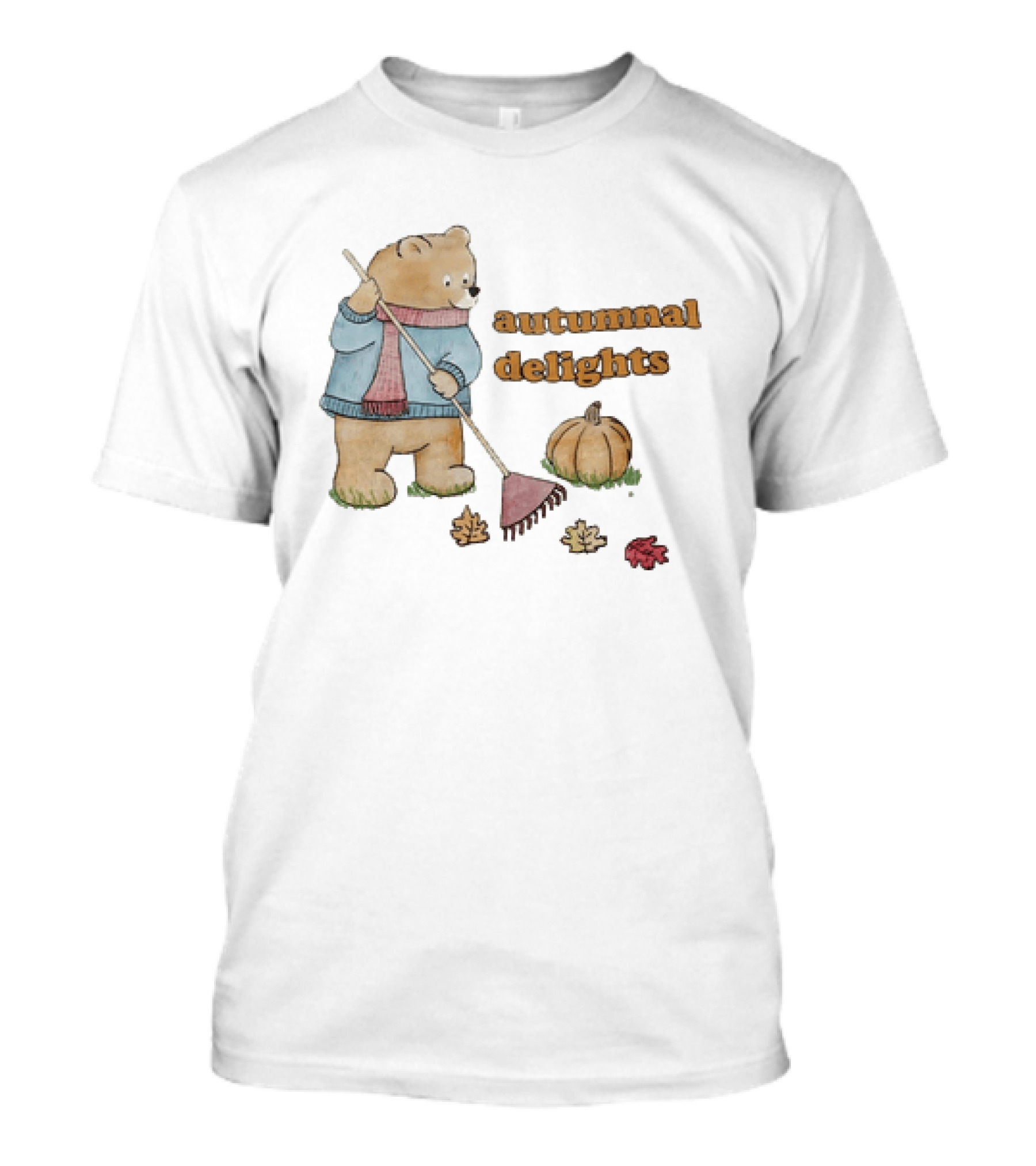 Winnie The Pooh Sorry I'm Busy Yearning For Autumnal Delights Pumpkin And Leaves T-Shirt