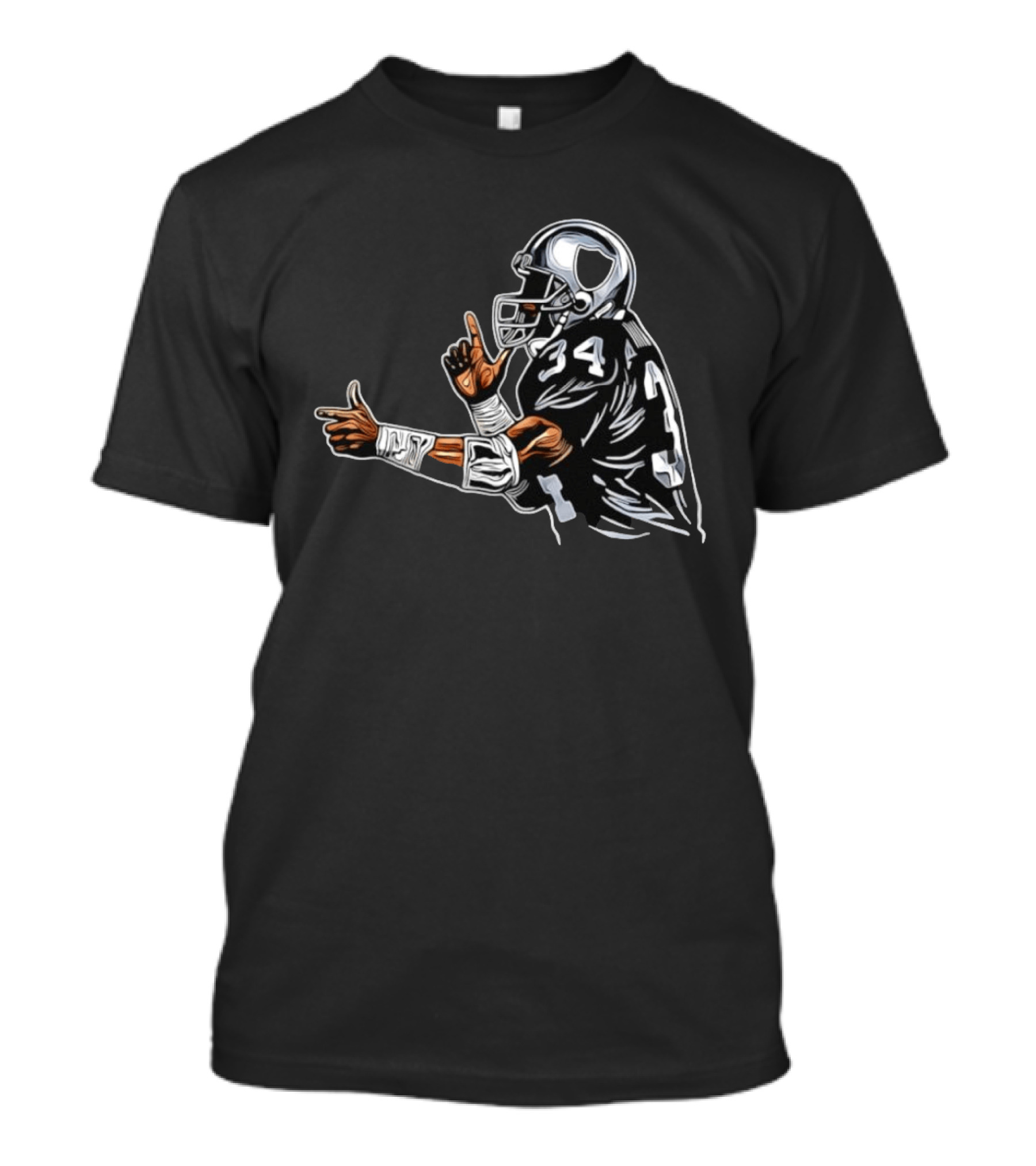 Bo Jackson 34 Las Vegas Raiders Finger Gun Celebration T-Shirt