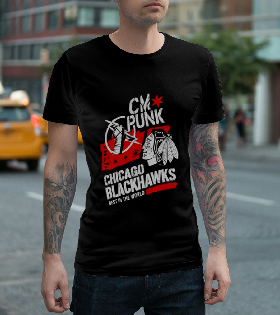 CM Punk Chicago Blackhawks Best In The World T-Shirt