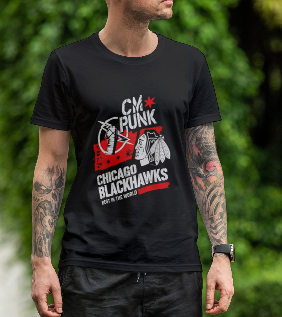 CM Punk Chicago Blackhawks Best In The World T-Shirt