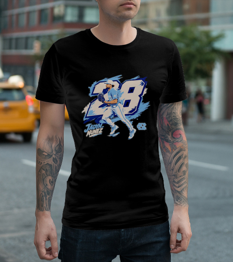 Jadyn Nunez No 28 North Carolina Tar Heels Baseball Player T-Shirt