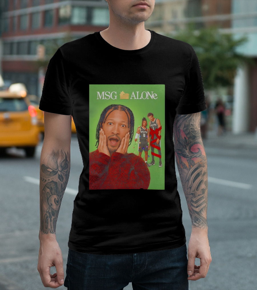 MSG ALONe Jalen Brunson Victor Wembanyama New York Knicks Home Alone NBA Basketball Spurs T-Shirt