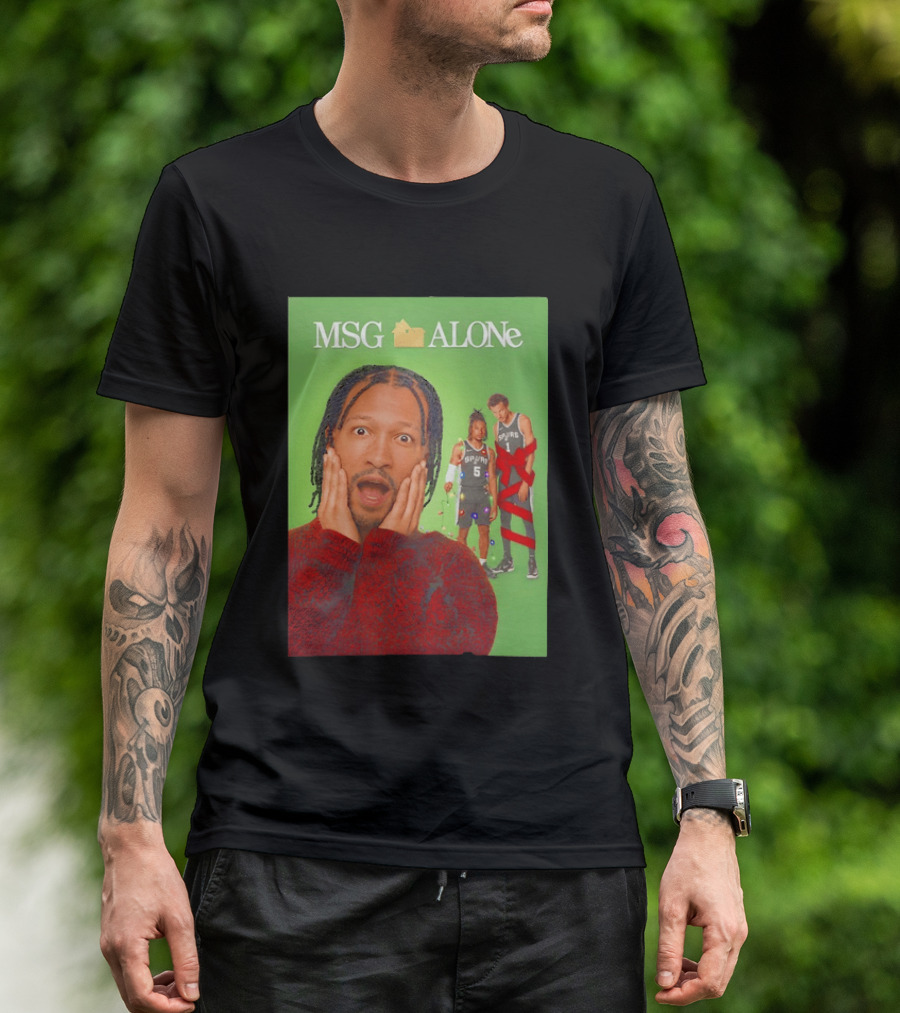 MSG ALONe Jalen Brunson Victor Wembanyama New York Knicks Home Alone NBA Basketball Spurs T-Shirt