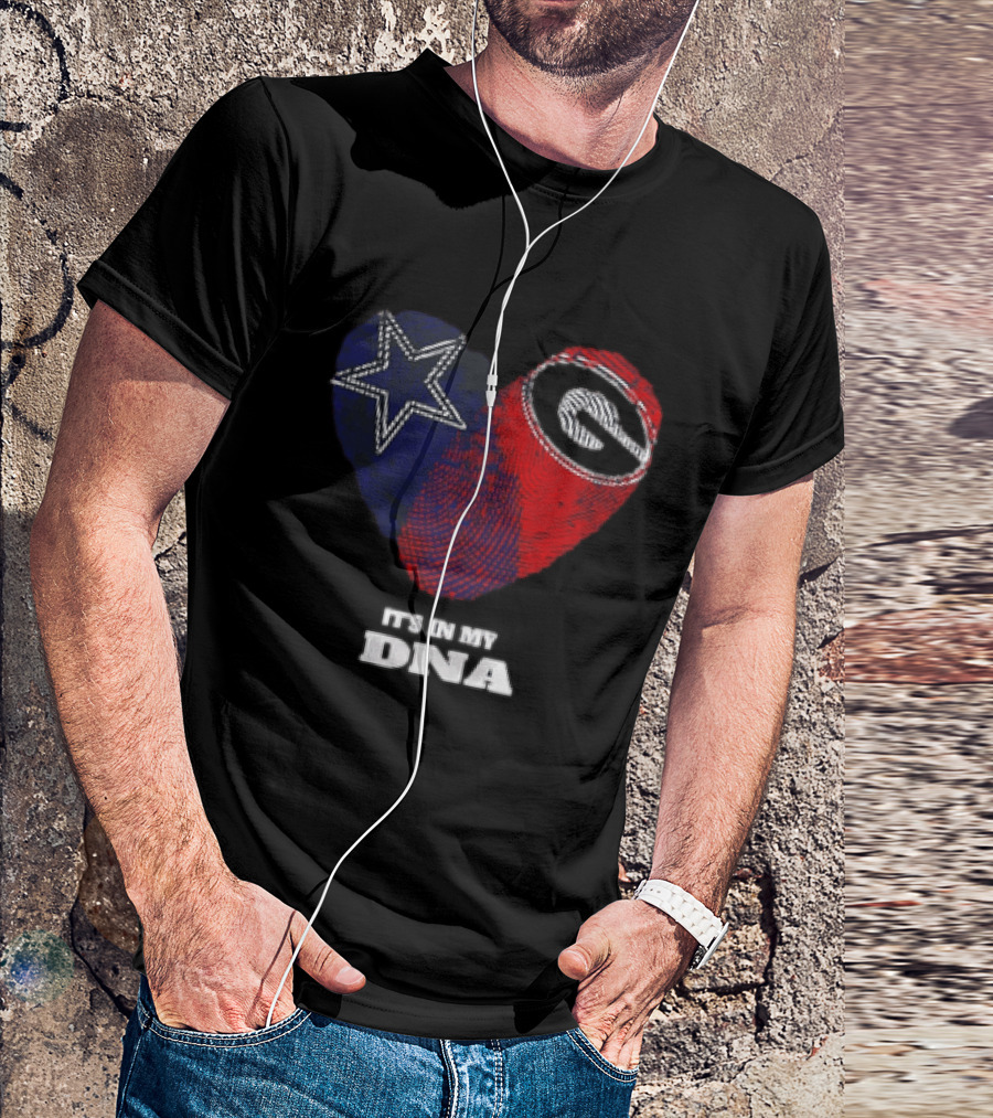 Dallas Cowboys Georgia Bulldogs Heart It's In My DNA T-Shirt