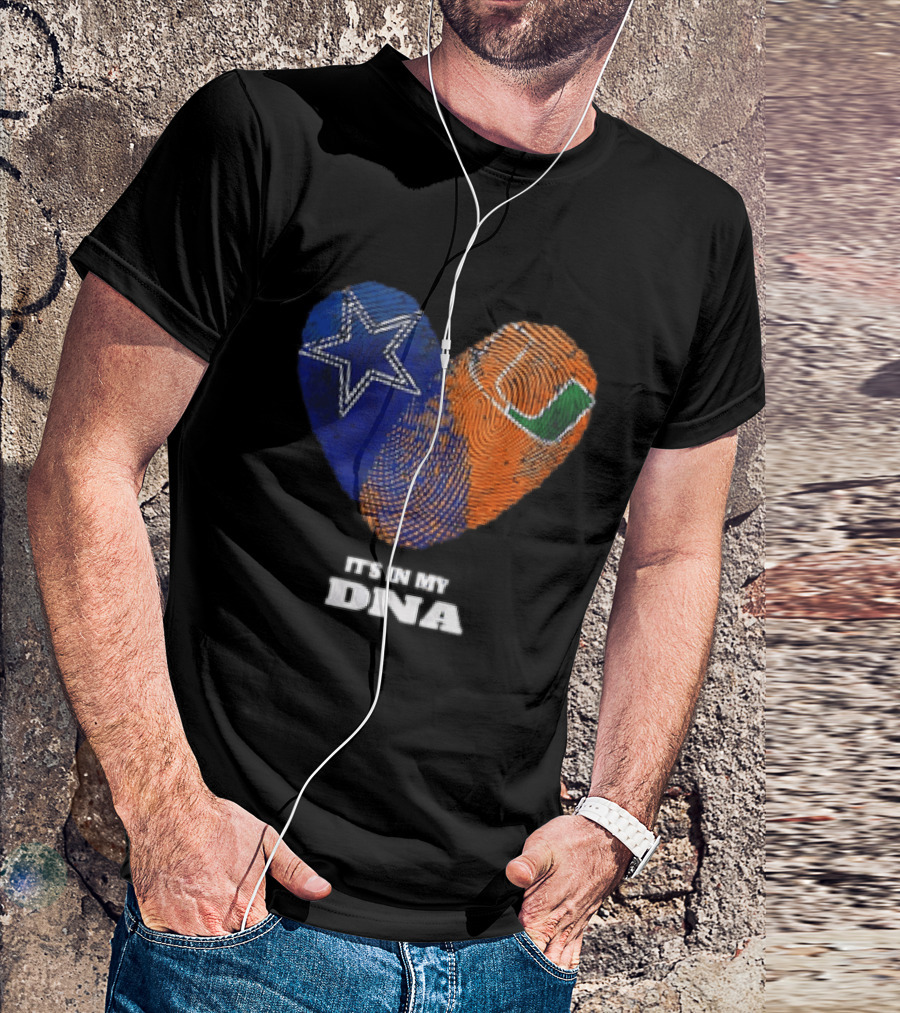 Dallas Cowboys Miami Hurricanes Heart Shape It's In My DNA T-Shirt