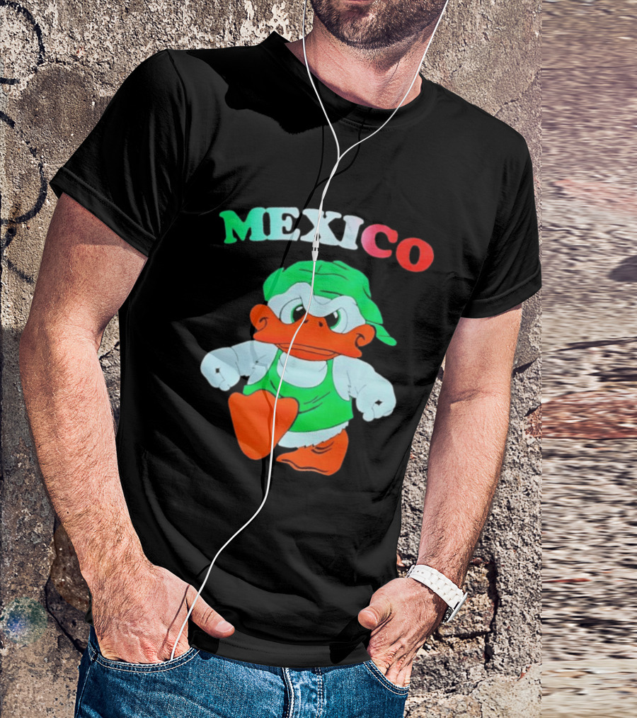Mexico Duck Cartoon Green Outfit T-Shirt