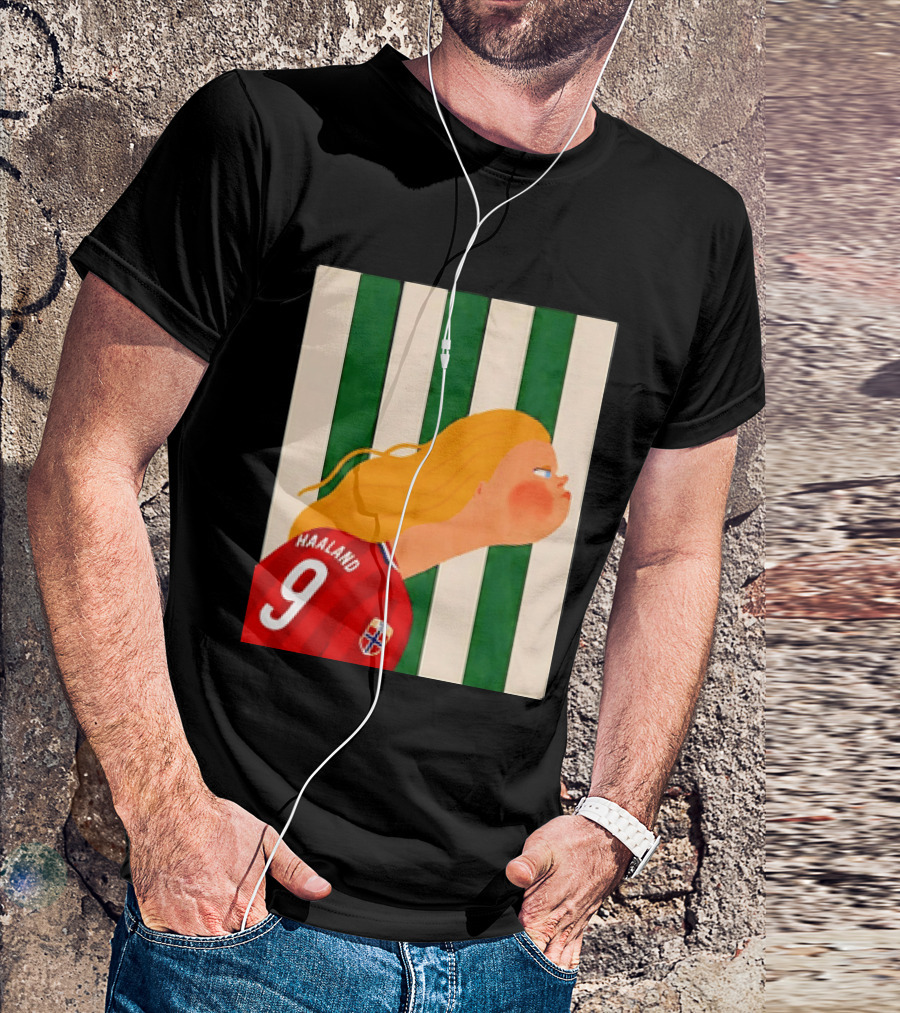 Erling Haaland No 9 Norway National Team Cartoon T-Shirt