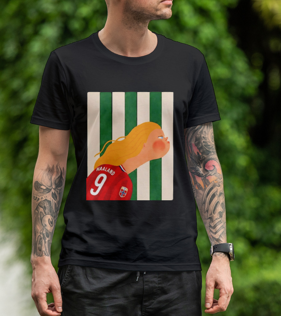 Erling Haaland No 9 Norway National Team Cartoon T-Shirt