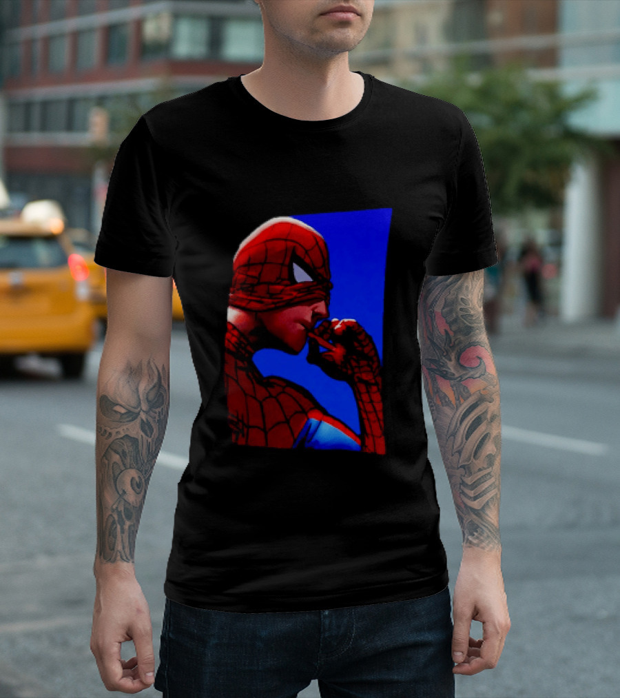 Spider Man Smoking Reaction Meme Awkward Superhero T-Shirt