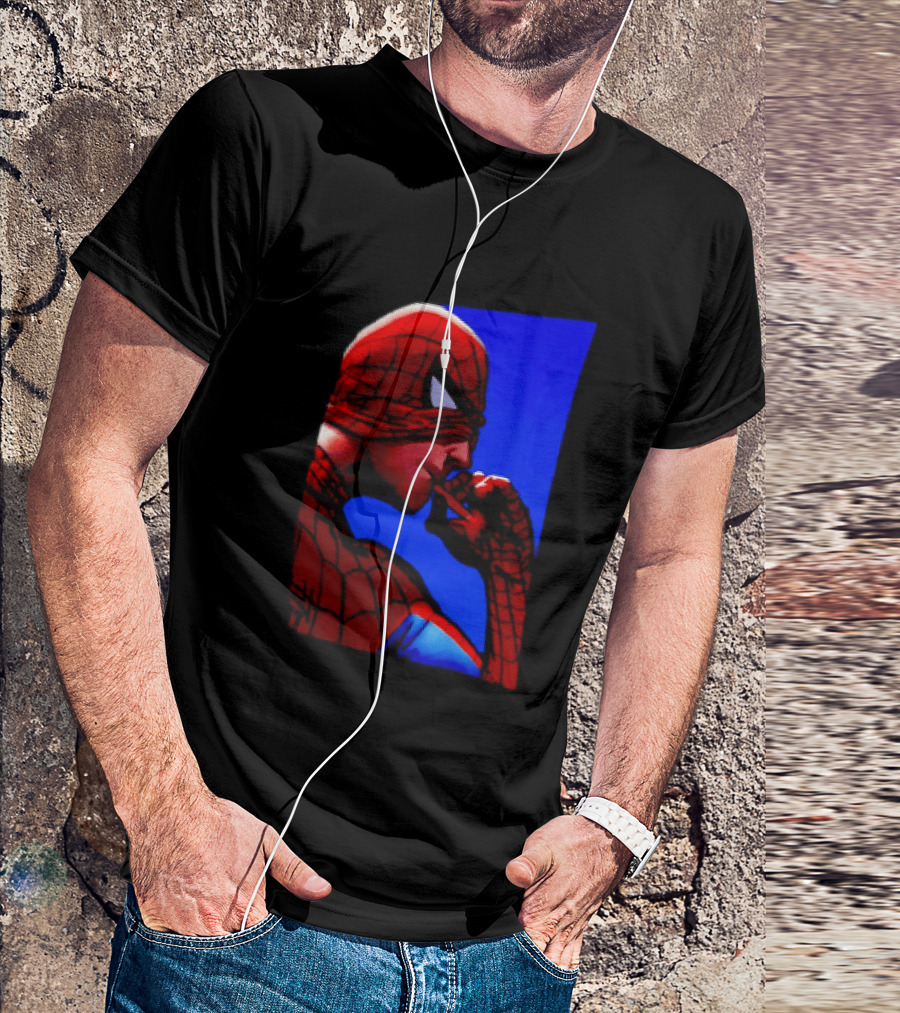 Spider Man Smoking Reaction Meme Awkward Superhero T-Shirt