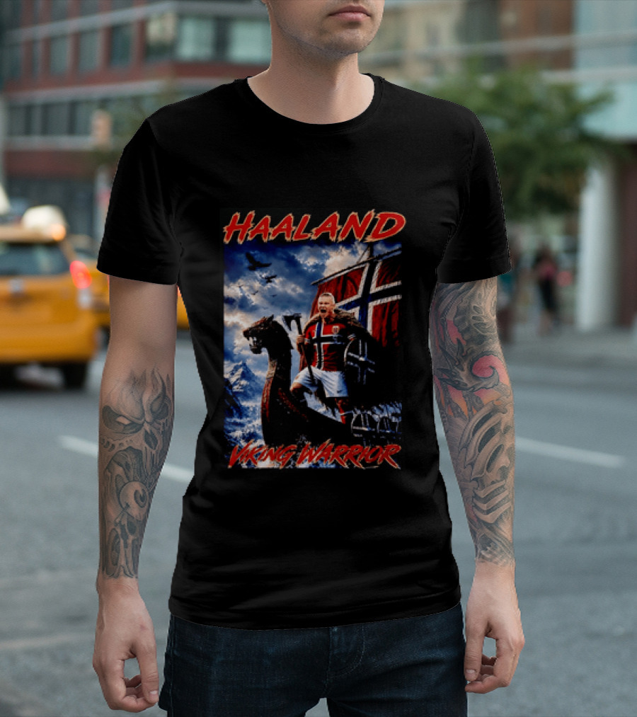 Haaland Viking Warrior Norway Football Nordic Pride T-Shirt