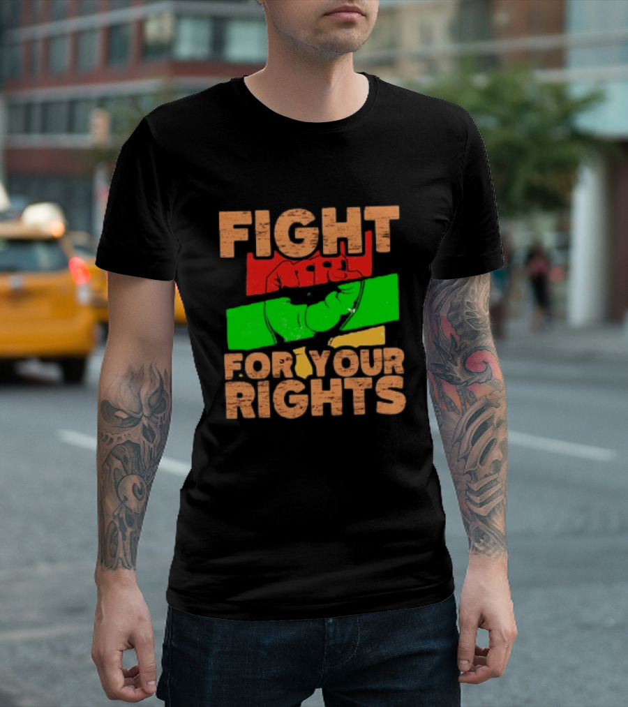 Fist Emblem Fight For Your Rights Multicolor T-Shirt
