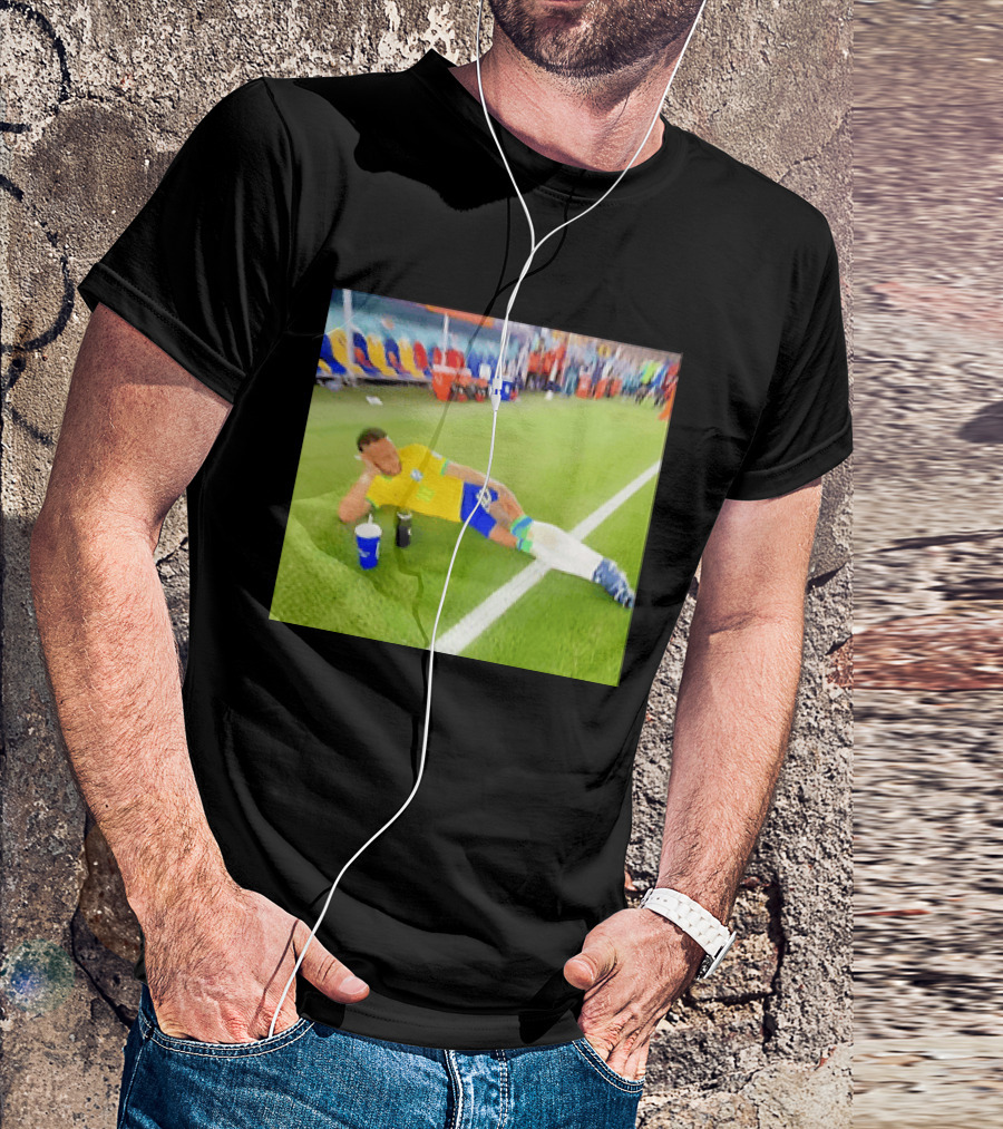 Neymar Jr Brazil Number 10 Relaxing Pitch Meme Iconic Soccer Moment T-Shirt