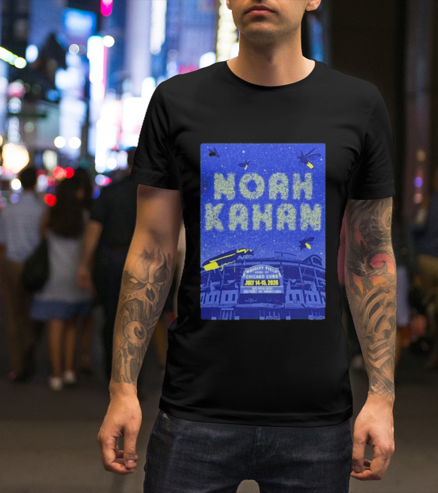 Noah Kahan Live At Wrigley Field Chicago Cubs July 14 15 2026 Event T-Shirt