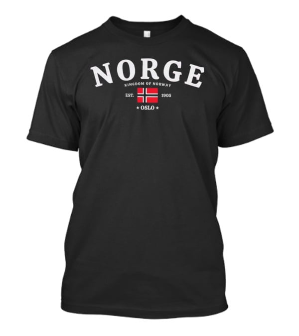 Norge Kingdom Of Norway Est 1905 Oslo Red Flag Scandinavian T-Shirt