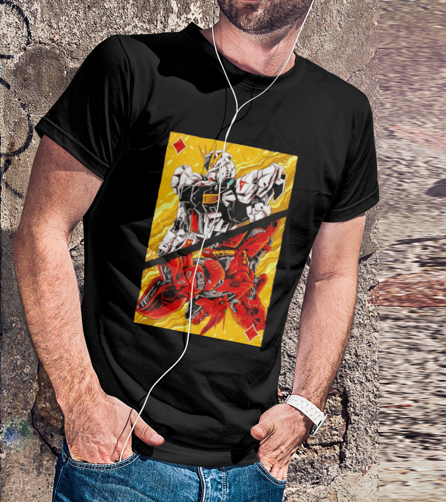 Nu Gundam Sazabi Mobile Suit Gundam Char's Counterattack Playing Card T-Shirt