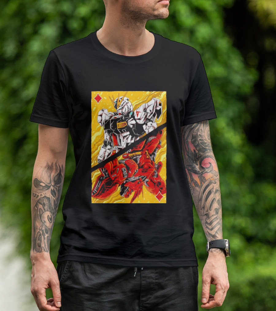 Nu Gundam Sazabi Mobile Suit Gundam Char's Counterattack Playing Card T-Shirt
