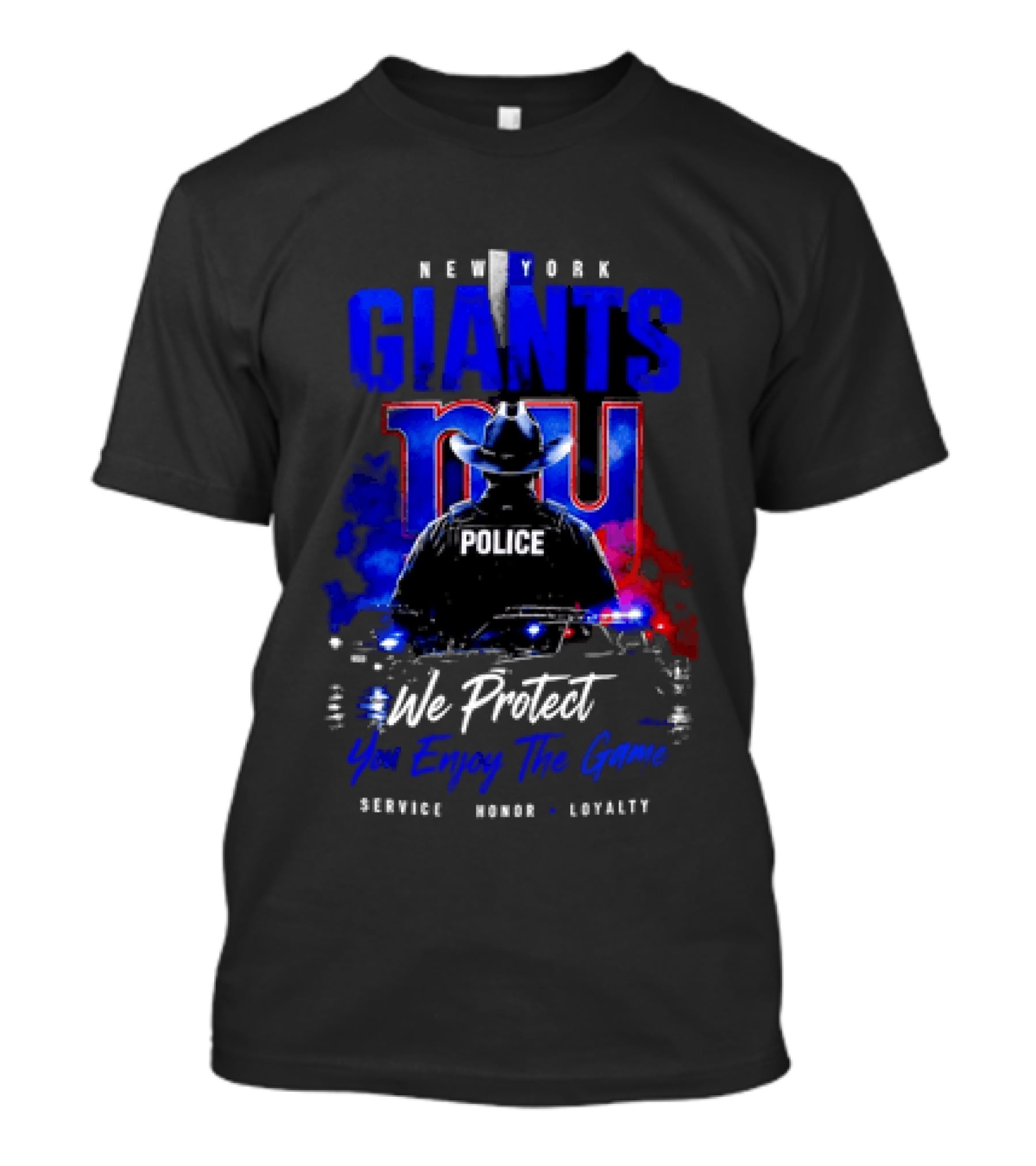 New York Giants Police We Protect You Enjoy The Game Service Honor Loyalty T-Shirt