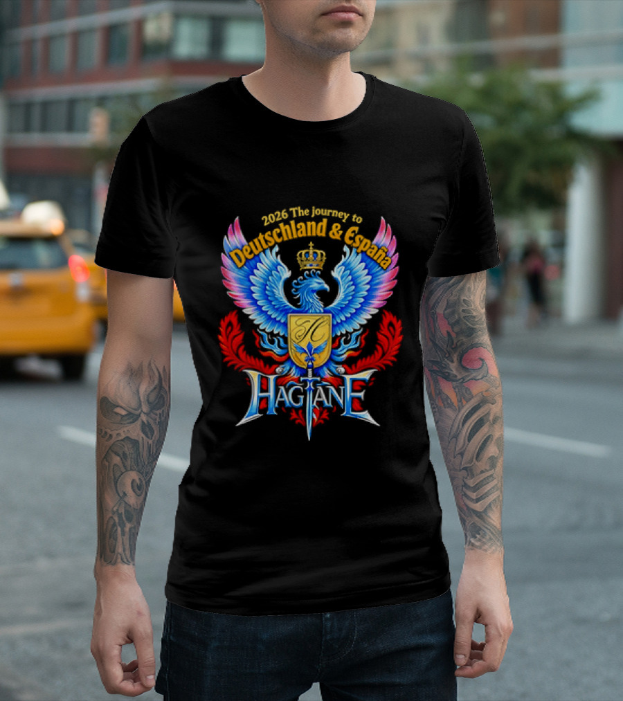 2026 The Journey To Deutschland And España Hagiane Crest Emblem With Crowned Phoenix T-Shirt