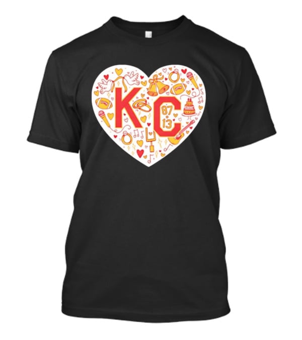 Travis Kelce Taylor KC 87 13 Kansas City Chiefs Football Love Heart T-Shirt