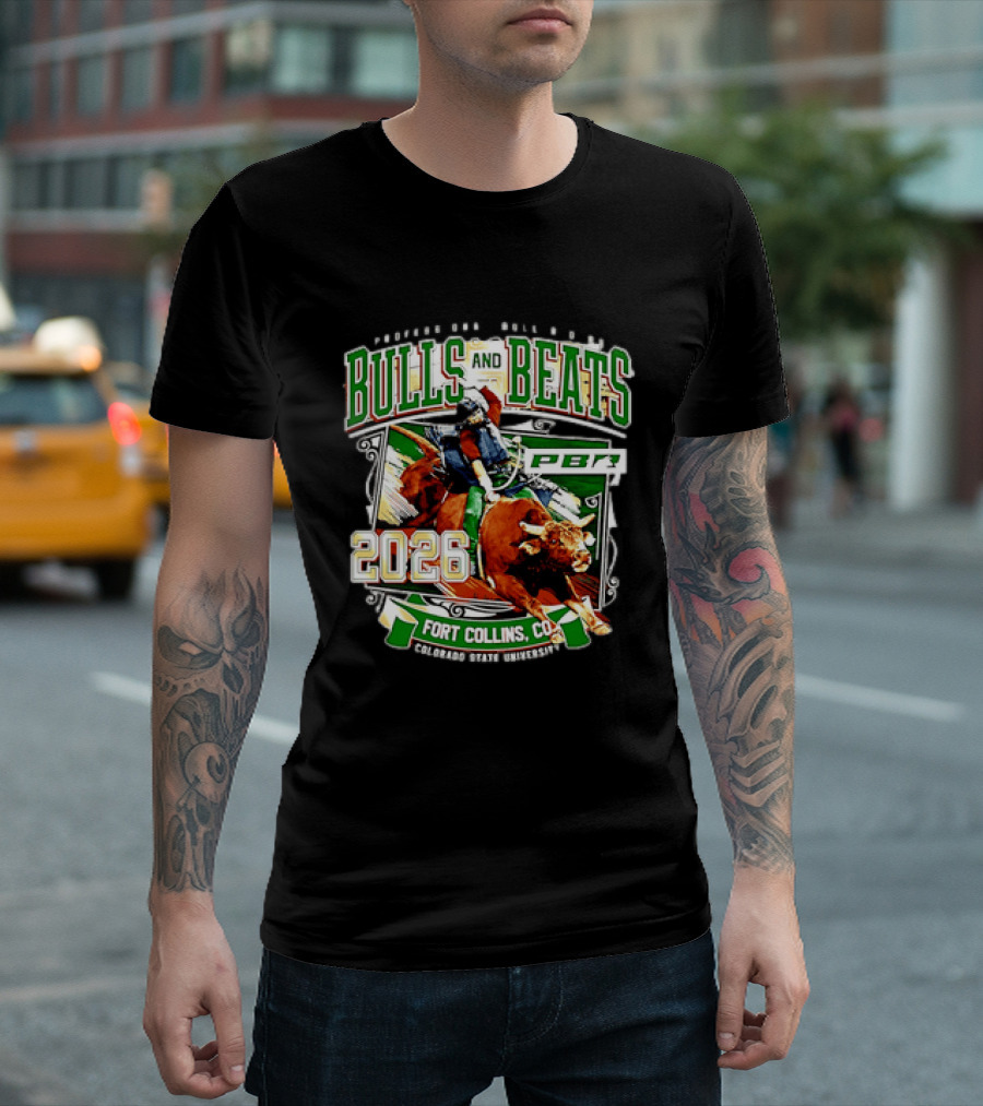 Professional Bull Riders Bulls And Beats 2026 Fort Collins Colorado State University PBR T-Shirt