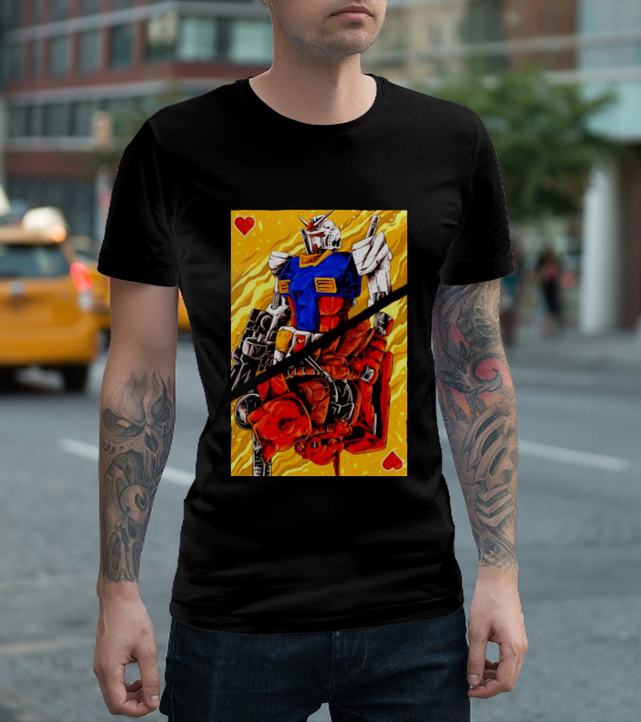 RX 78 2 Gundam Mobile Suit King Of Hearts Playing Card T-Shirt