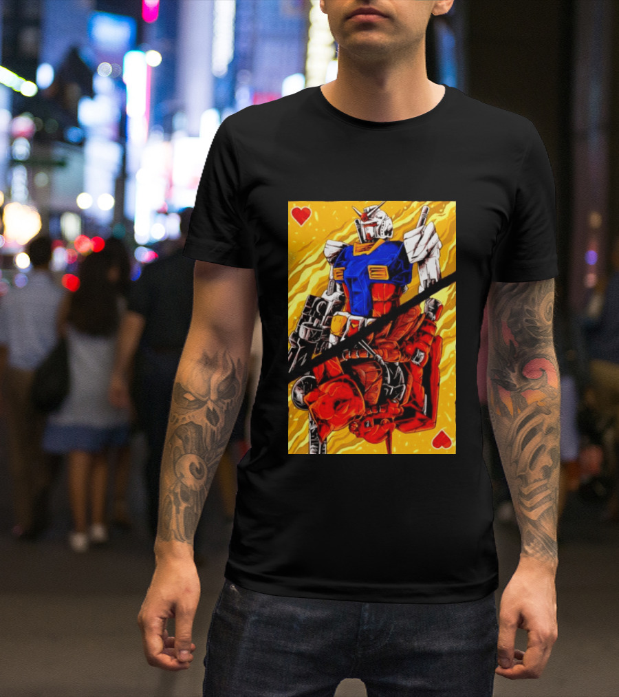 RX 78 2 Gundam Mobile Suit King Of Hearts Playing Card T-Shirt