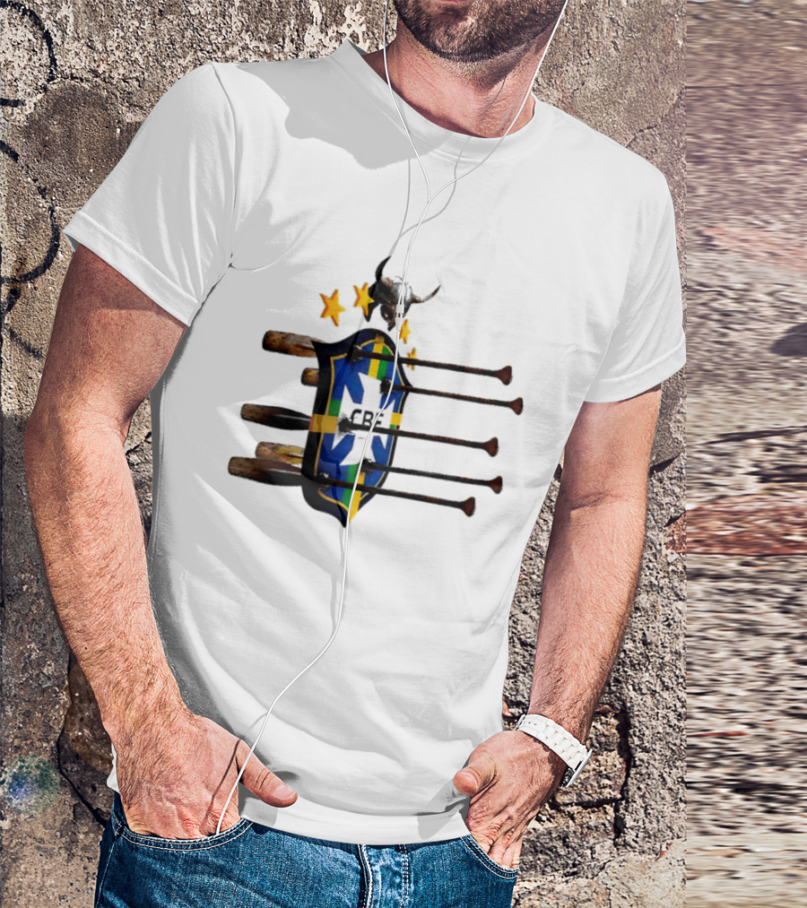 Brazil National Football Team CBF Viking Helmet Spears Stars T-Shirt