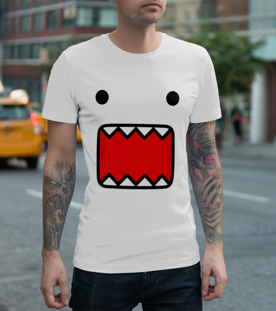Domo Face Red And Pink Contrast T-Shirt