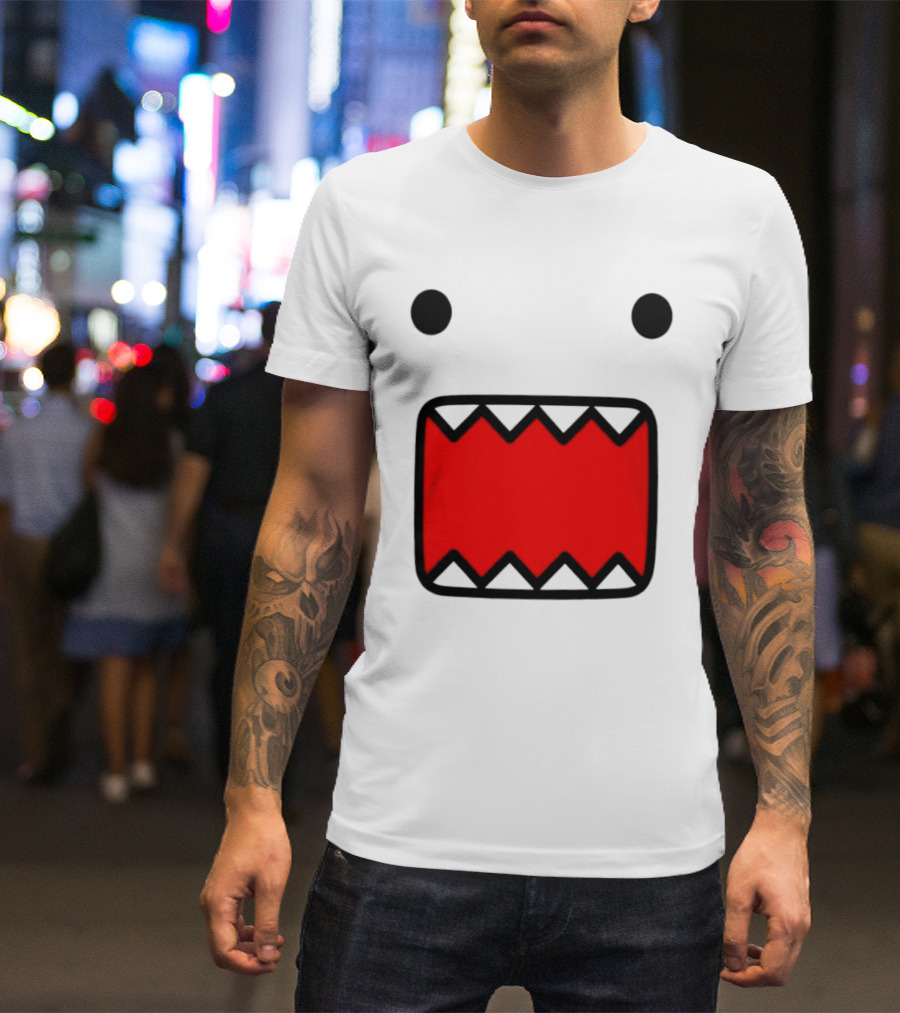 Domo Face Red And Pink Contrast T-Shirt