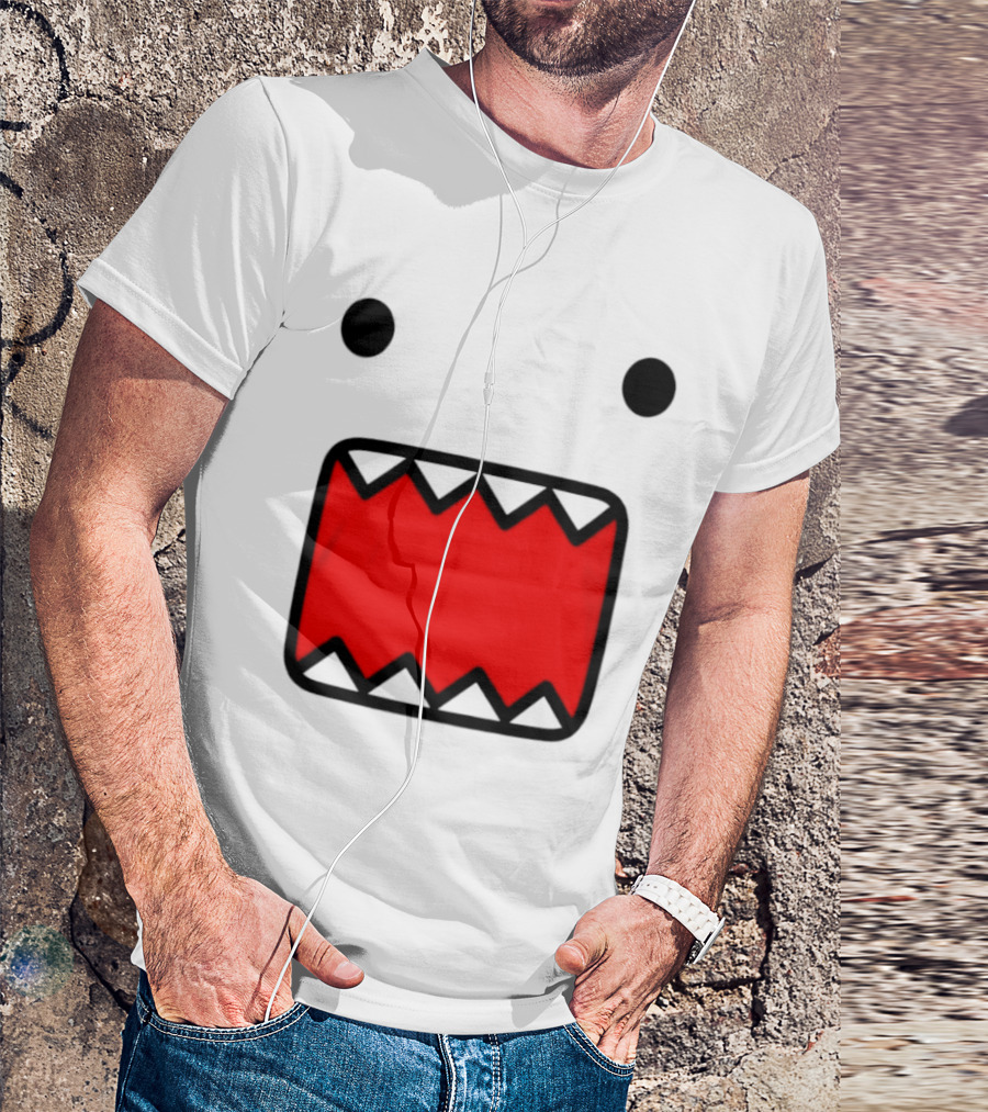 Domo Face Red And Pink Contrast T-Shirt