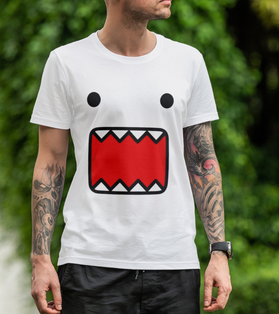 Domo Face Red And Pink Contrast T-Shirt