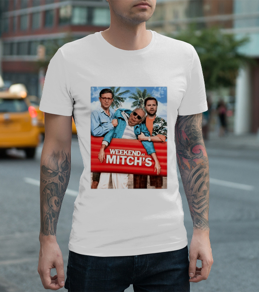 Weekend At Mitch's Meme Mitch McConnell Tropical Comedy T-Shirt