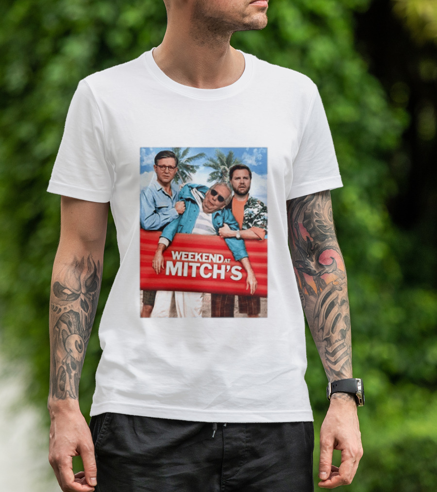 Weekend At Mitch's Meme Mitch McConnell Tropical Comedy T-Shirt