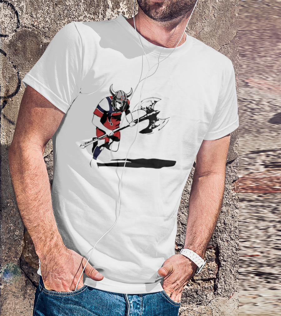 Erling Haaland Viking Norway Warrior Football Axe Horned Helmet T-Shirt