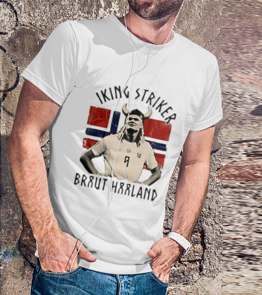 Braut Haaland Viking Striker Norway Flag T-Shirt